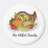 感謝祭秋秋の収穫野菜 マグネット (正面)