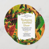 感謝祭秋素朴秋ディナー招待状 シーズンカード (正面/裏面)