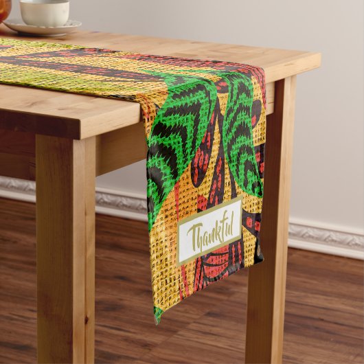 感謝祭秋素朴秋葉感謝祭 ショートテーブルランナー (インサイチュ)