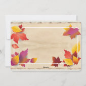 感謝祭秋金ゴールド離れメープルヴィンテージ シーズンカード (裏面)