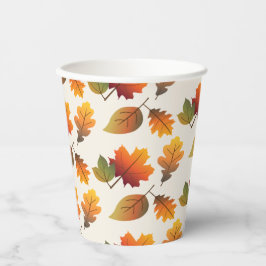感謝祭秋/秋カラフルの葉パターン 紙コップ