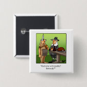 感謝祭笑わされるユーモアのボタンギフト 缶バッジ (正面&裏面)