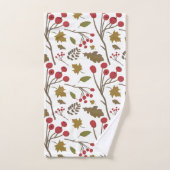 感謝祭紅葉は果実の装飾を枝にする バスタオルセット (ハンドタオル)