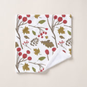 感謝祭紅葉は果実の装飾を枝にする バスタオルセット (ウォッシュタオル)