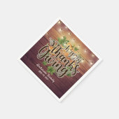 感謝祭紅葉カボチャのストリングライト スタンダードカクテルナプキン (角)