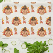 感謝祭紅葉ゴブル キッチンタオル (折り畳み)