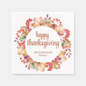 感謝祭紅葉フローラリース スタンダードカクテルナプキン (正面)