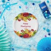 感謝祭紅葉リンゴとベリー ペーパープレート (パーティー)