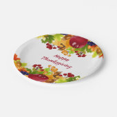 感謝祭紅葉リンゴとベリー ペーパープレート (アングル)