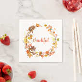 感謝祭紅葉秋の感謝祭モダン スタンダードカクテルナプキン (インサイチュ)