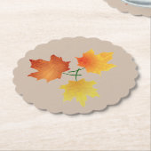 感謝祭紅葉紙コースター ペーパーコースター (アングル)