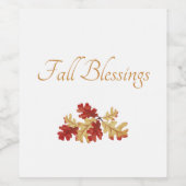 感謝祭紅葉素朴秋 ワインラベル (シングルラベル)