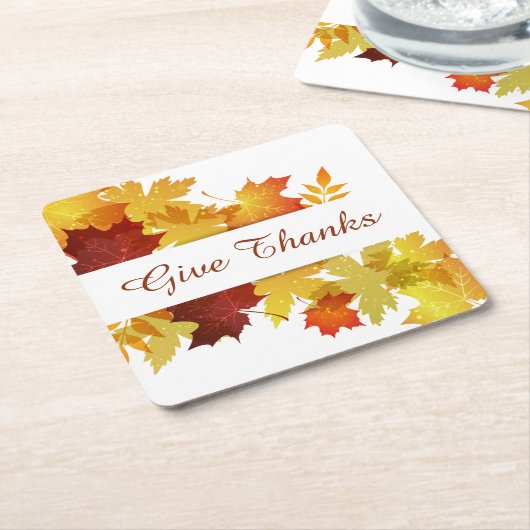 感謝祭紙コースター スクエアペーパーコースター (アングル)