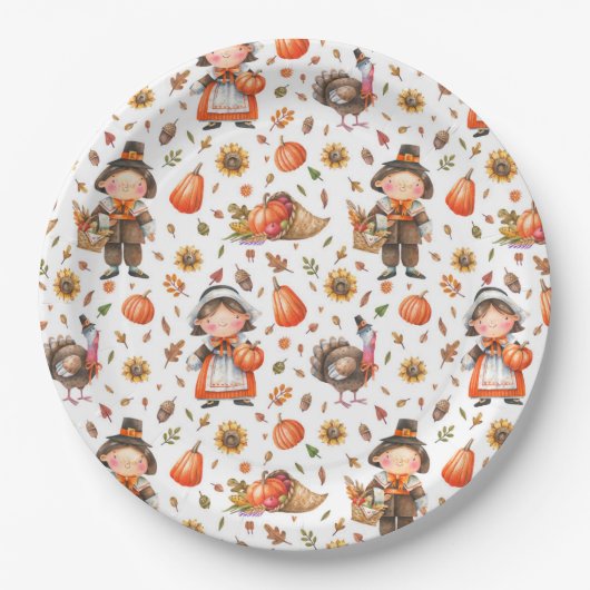 感謝祭紙プレート ペーパープレート (正面)