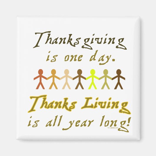 感謝祭紙切り出しかわいいことわざ マグネット (正面)