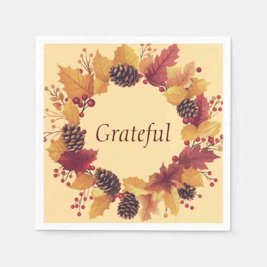 感謝祭紙 スタンダードカクテルナプキン (正面)