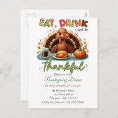 感謝祭素朴かぼちゃの水彩秋 シーズンポストカード (正面/裏面)