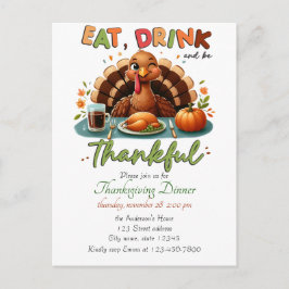 感謝祭素朴かぼちゃの水彩秋 シーズンポストカード