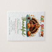 感謝祭素朴かぼちゃの水彩秋 ジグソーパズル (横)