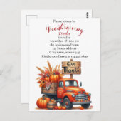 感謝祭素朴かぼちゃの水彩秋 ポストカード (正面/裏面)