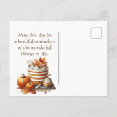 感謝祭素朴かぼちゃの水彩秋 ポストカード (裏面)