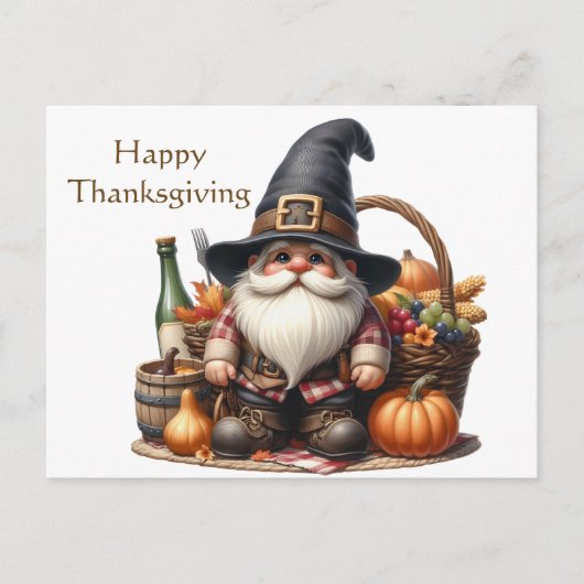 感謝祭素朴かぼちゃの水彩秋 ポストカード (正面)