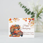 感謝祭素朴かぼちゃの水彩秋 ポストカード (スタンド正面)