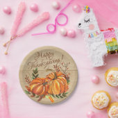 感謝祭素朴のカボチャ ペーパープレート (パーティー)