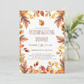 感謝祭素朴のパーティー友達ディナー 招待状 (スタンド正面)