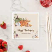 感謝祭素朴の友情で秋のパーティー スタンダードカクテルナプキン (インサイチュ)