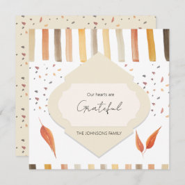 感謝祭素朴の水彩紅葉 サンキューカード