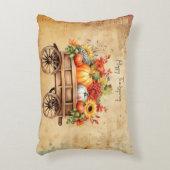 感謝祭素朴カートの装飾アクセント枕 アクセントクッション (正面(垂直))