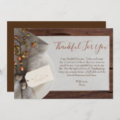 感謝祭素朴ディナーを設定する秋のテーブル シーズンカード (正面/裏面)