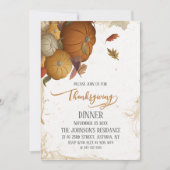 感謝祭素朴ディナーオータムカボチャ 招待状 (正面)
