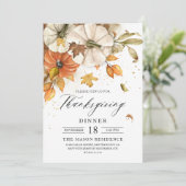 感謝祭素朴ディナーパンプキン招待状 招待状 (スタンド正面)