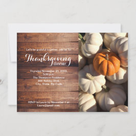 感謝祭素朴ディナーパンプキン秋写真 招待状