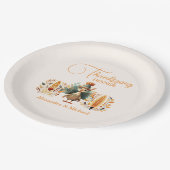 感謝祭素朴ディナーパンプキン ペーパープレート (アングル)