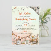 感謝祭素朴ディナーパンプキン 招待状 (スタンド正面)