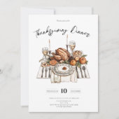 感謝祭素朴ディナーパンプキン 招待状 (正面)