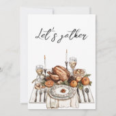 感謝祭素朴ディナーパンプキン 招待状 (裏面)