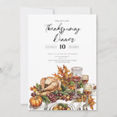 感謝祭素朴ディナーパンプキン 招待状 (正面)