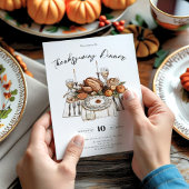 感謝祭素朴ディナーパンプキン 招待状