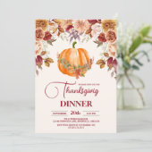 感謝祭素朴ディナーパンプキン 招待状 (スタンド正面)
