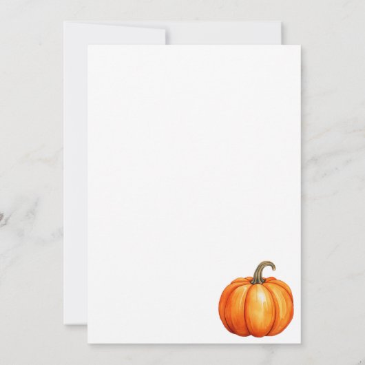 感謝祭素朴ディナーパンプキン 招待状 (裏面)
