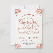 感謝祭素朴ディナーパンプキン 招待状 (正面)