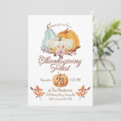 感謝祭素朴ディナーパンプキン 招待状 (スタンド正面)
