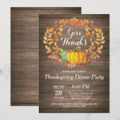 感謝祭素朴ディナーパーティー秋秋 招待状 (正面/裏面)