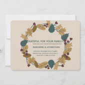 感謝祭素朴ディナー感謝リースパーティー 招待状 (正面)