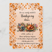 感謝祭素朴ディナー招待状 招待状 (正面/裏面)