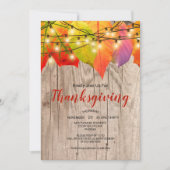 感謝祭素朴ディナー紅葉灯 招待状 (正面)